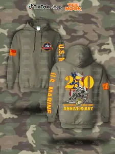 USMC 250th Anniversary Hoodie Sweatshirt T-Shirt, United States Marine Corps 1775–2025 Sweatshirt, Patriotic Veteran Hoodie, Military Pride Pullover Gift, Soft Cotton Blend