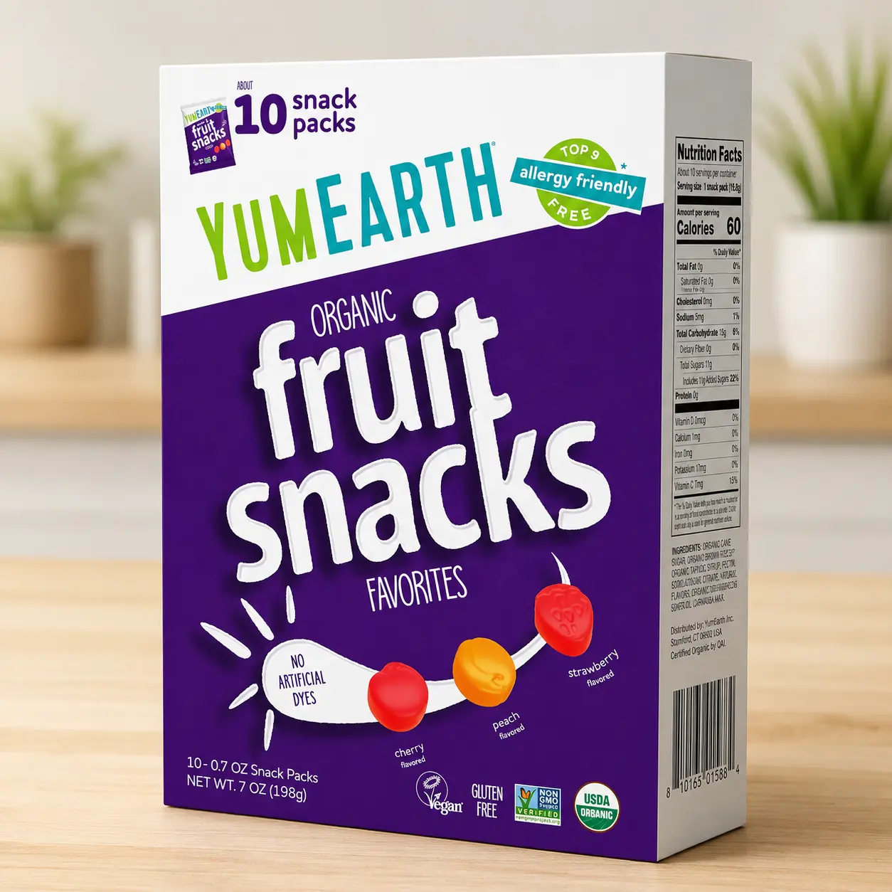 YumEarth Organic Fruit Snacks, 0.7 oz Individual Packs (10-Count Box)