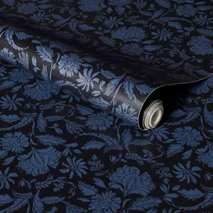 Floral Striped Navy Wallpaper - Threshold