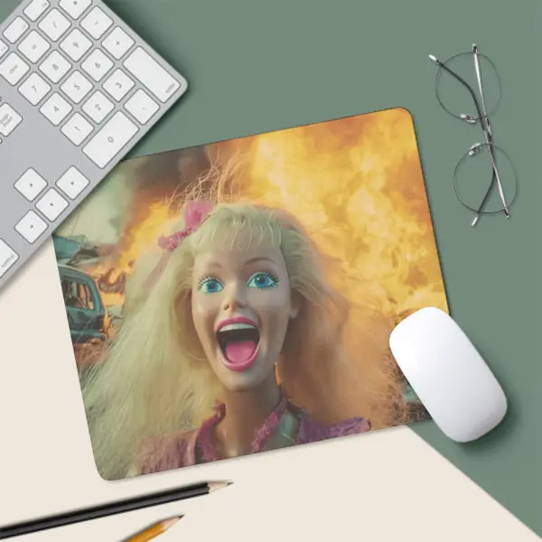 Funny Retro Doll Square Mouse Pad, Dislike Emoticons Desktop Decorative Protective Pad, Rubber Anti-Slip Lock-Edge Work Pad, Small Size for Laptop, Perfect Office Gaming Desktop Pad For PC Computer, Ideal Gift For Spreadsheet & Office Workers dormessentia