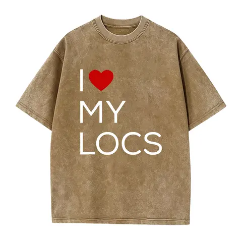 I Love My Locs Natural Hair T-Shirt - Unisex Oversized Crew Neck Tee with Locs, Natural Hair & Dreadlock Community Apparel, Spring Summer Fall Casual Wear, Machine Washable Comfort Fit for Men & Women
