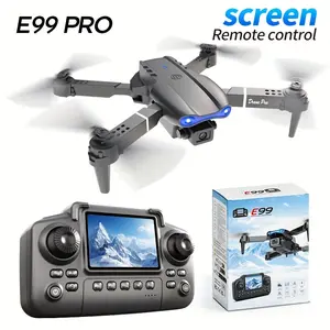E99 PRO Foldable  with Screen Remote Control Dual Camera Optical Flow Positioning Auto Follow Waypoint Flight 8 Minutes Battery Life Shockproof ABS Body Indoor Outdoor  5  pro     obstacle avoidance   Folding Quadcopter drone with 4k camera drone