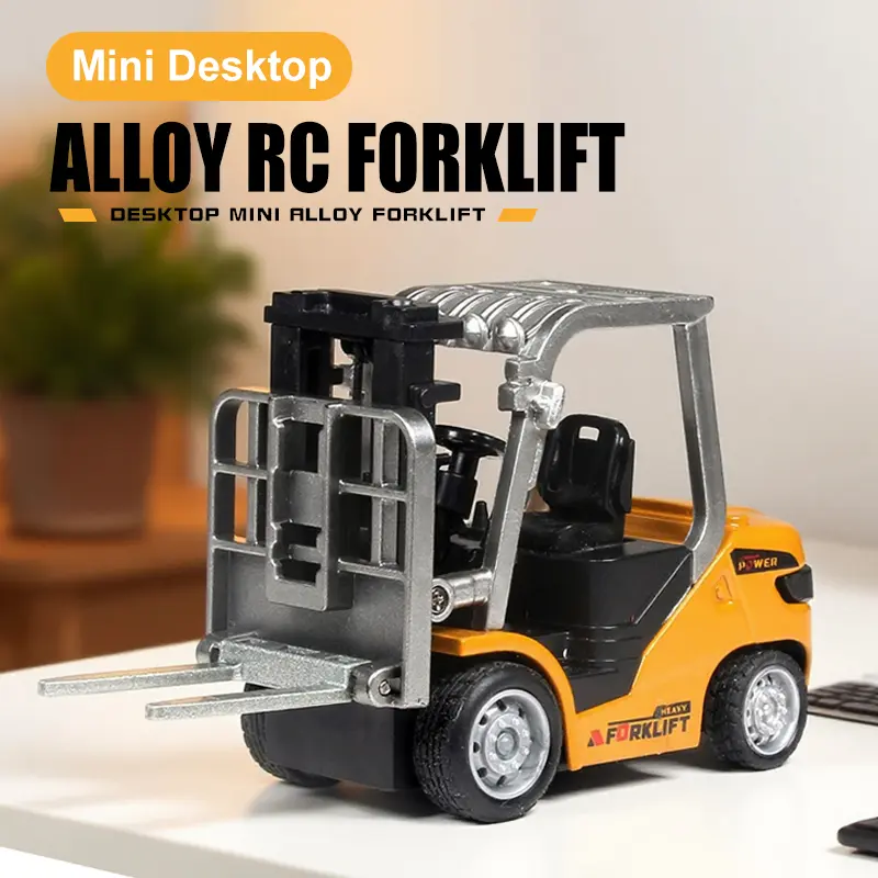 1/64 Alloy Remote Controlled Vehicle Forklift Model - RC Cars with High-Tech Remote & APP Control, Forklift Loading Transportation Toy, Desktop Gadget, Ideal Ages 4+ Years Boy Birthday Gift, 1/64 Mini Scale