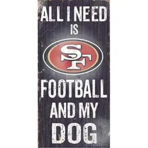 Fan Creations N0640 San Francisco 49Ers Football And My Dog Sign, Room Decor, Decor, Gift, Rectangle Design