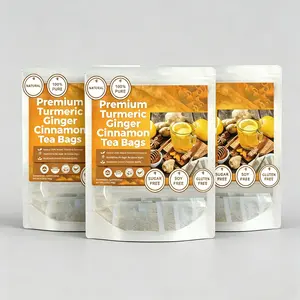 Premium Turmeric Ginger Cinnamon Tea Bags 60x3 – Herbal Blend for Everyday Drinking, Vegan Friendly