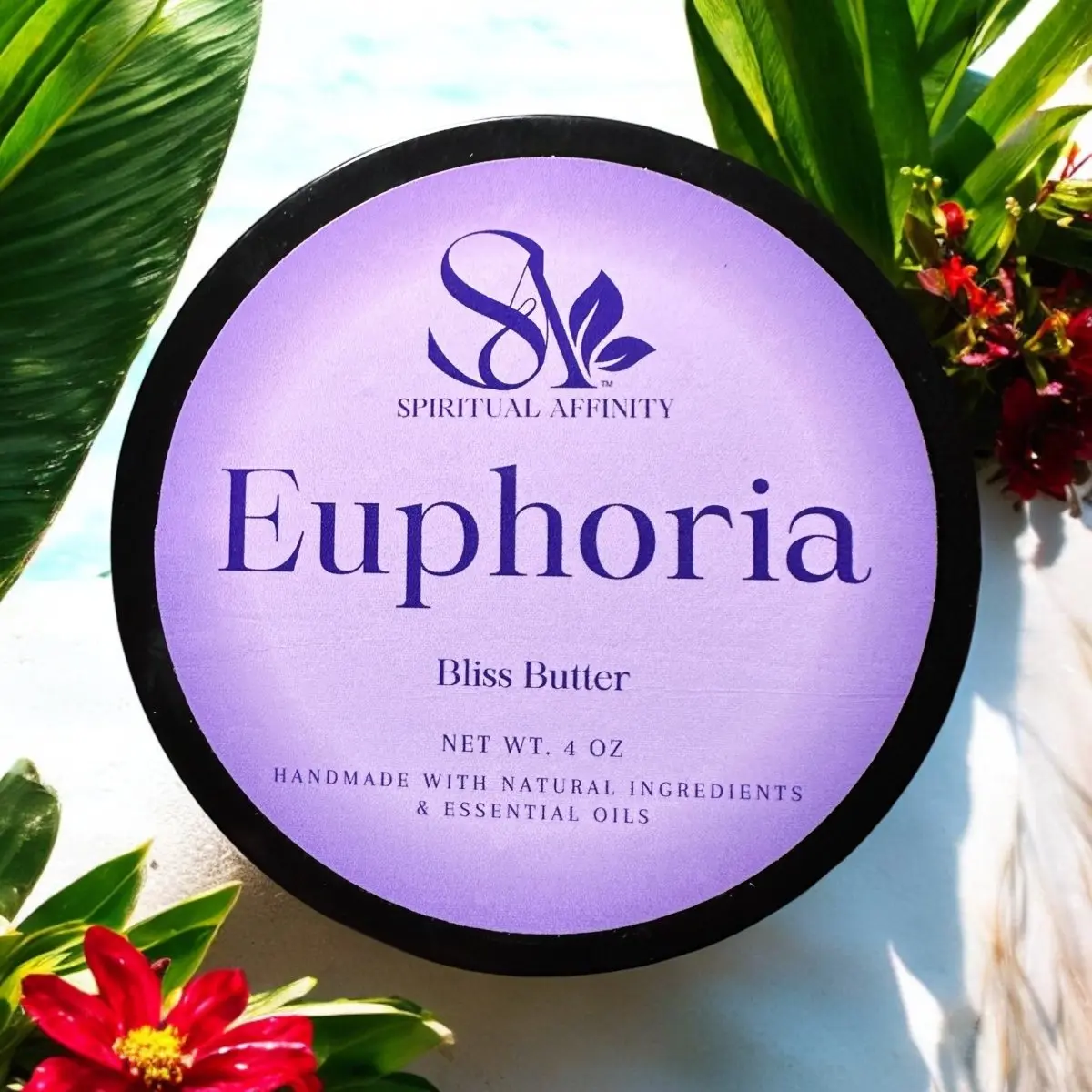 Euphoria BODY BUTTER, HAND MADE WITH NATURATL INGREDIENTS AND ESSENTIAL OILS, BEST BODY MOISTURIZER. Body Care Hydrating