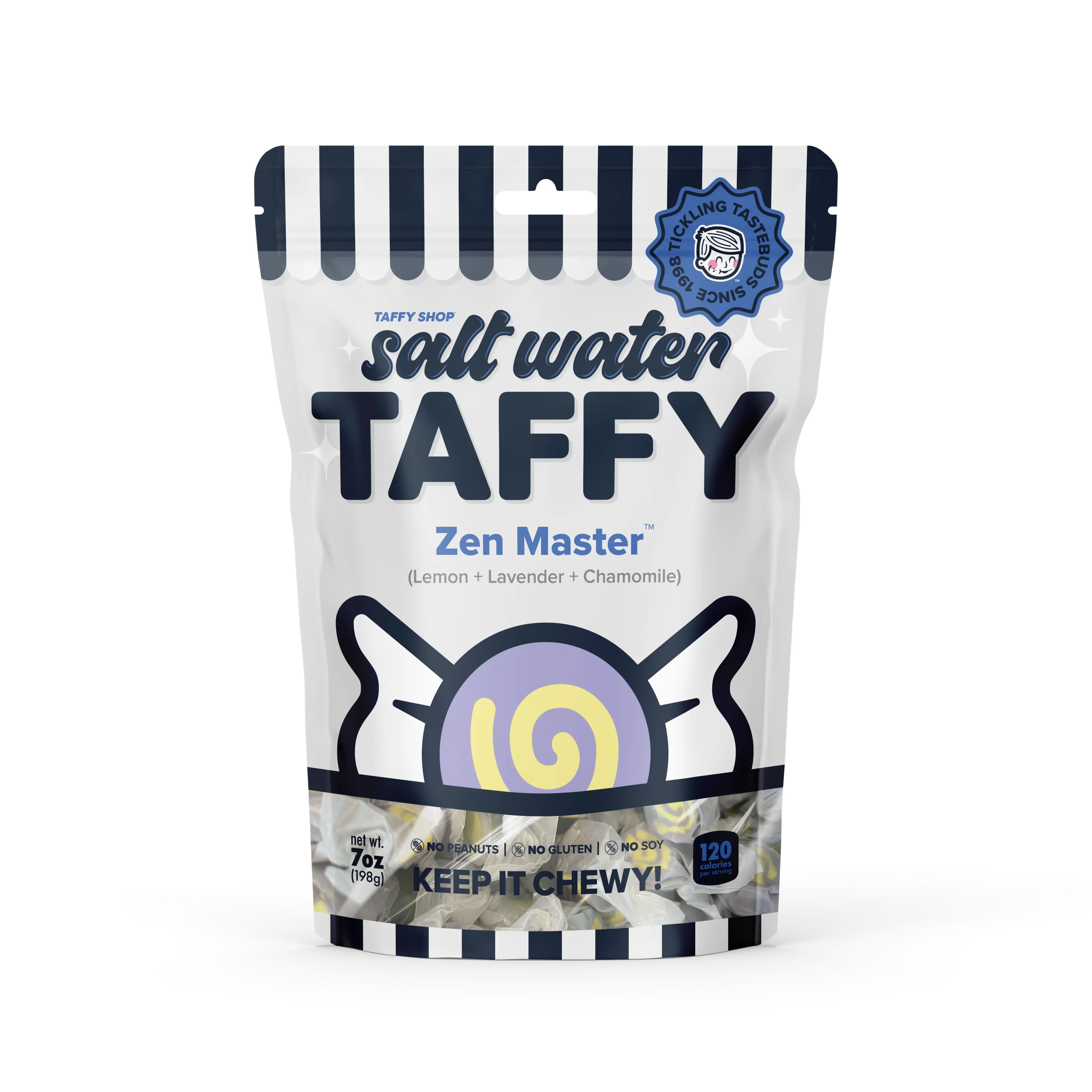 Taffy Shop, Zen Master Salt Water Taffy - Lemon, Lavender, Chamomile Flavored Soft, Sweet & Chewy Candy