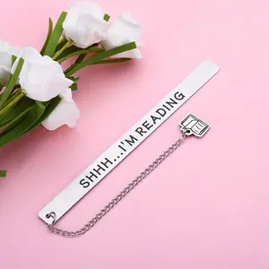 Stainless Steel Bookmark, 1 Count I'm Reading Bookmark with Chain, Reading Accessories for Indoor & Outdoor, Gift for Book Lovers
