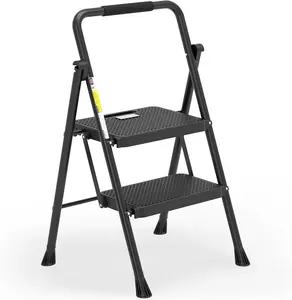 Step Ladder, Folding Step Stool with Wide Anti-Slip Pedal, Sturdy Steel Ladder, Lightweight & Portable Design