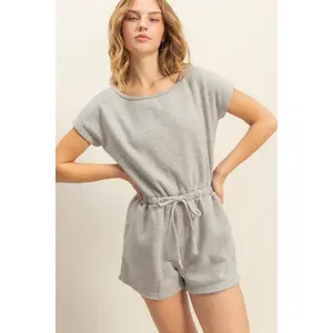 Pool Days Drawstring Waist Romper