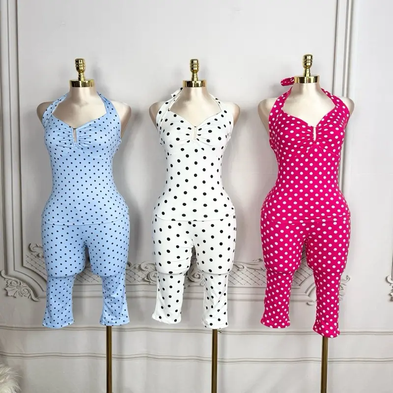 Polka dot capri set Polka dot capri set