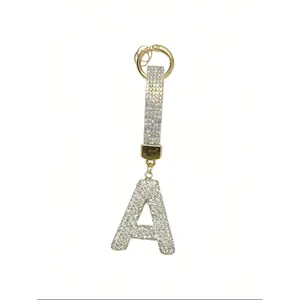 Shiny Rhinestone Letter Keychain, Lucky Crystal Pendant, Sparkling Alloy Charm, Perfect Gift for Bags and Backpacks, Women and Girls
