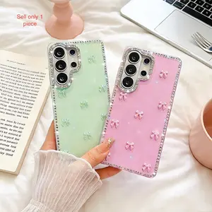 Cute 3D Bow Protective Cellphone Case Cover For Samsung S24 S25 FE S26 Plus S23 Ultra A17 A07 A37 A57 A16 A26 A36 A56 A15 A35 A55 5G