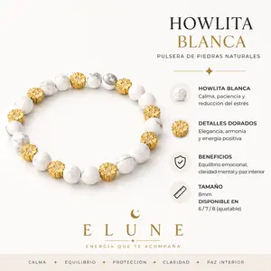 Serenity White Howlite Adjustable Natural Crystal Bracelet, Stylish Jewelry Accessory, Adjustable Bracelets