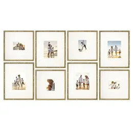 Camden Reed 8 Piece Oversized Gallery Wall Frame 16x20 and 16x16 Inch Matted Frames for Featuring 8x10 and 5x7 Inch Photographs or Art Prints