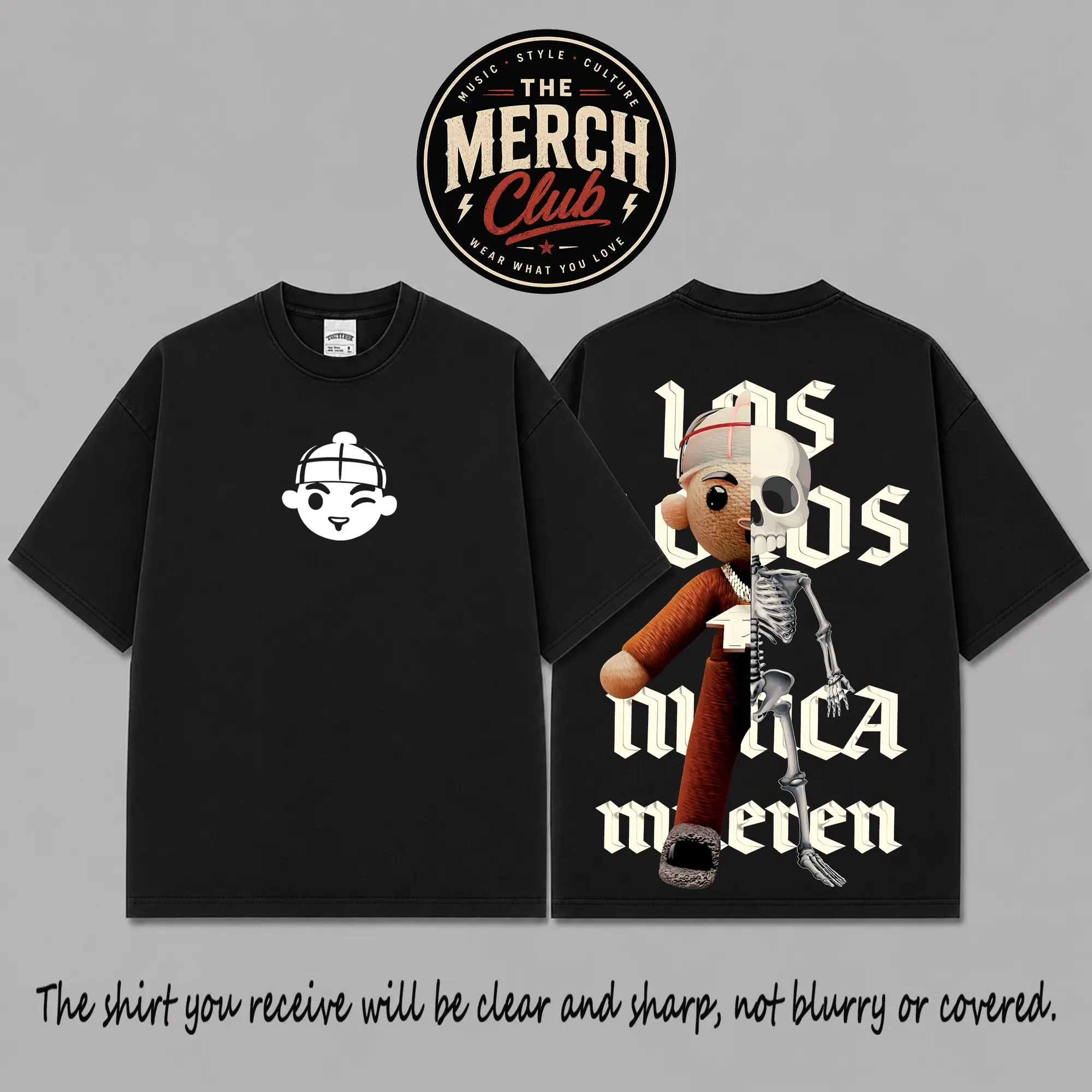 Los Locos Nunca Mueren Chuyin Fuerza Regida Graphic Premium Cotton T-Shirt, Regional Mexican Music Shirt, Corridos Tumbados Streetwear Tee, Mexico-Style Country Music Fan Tee, Oversized Black Graphic Shirt, Gift for Fuerza Regida Fans