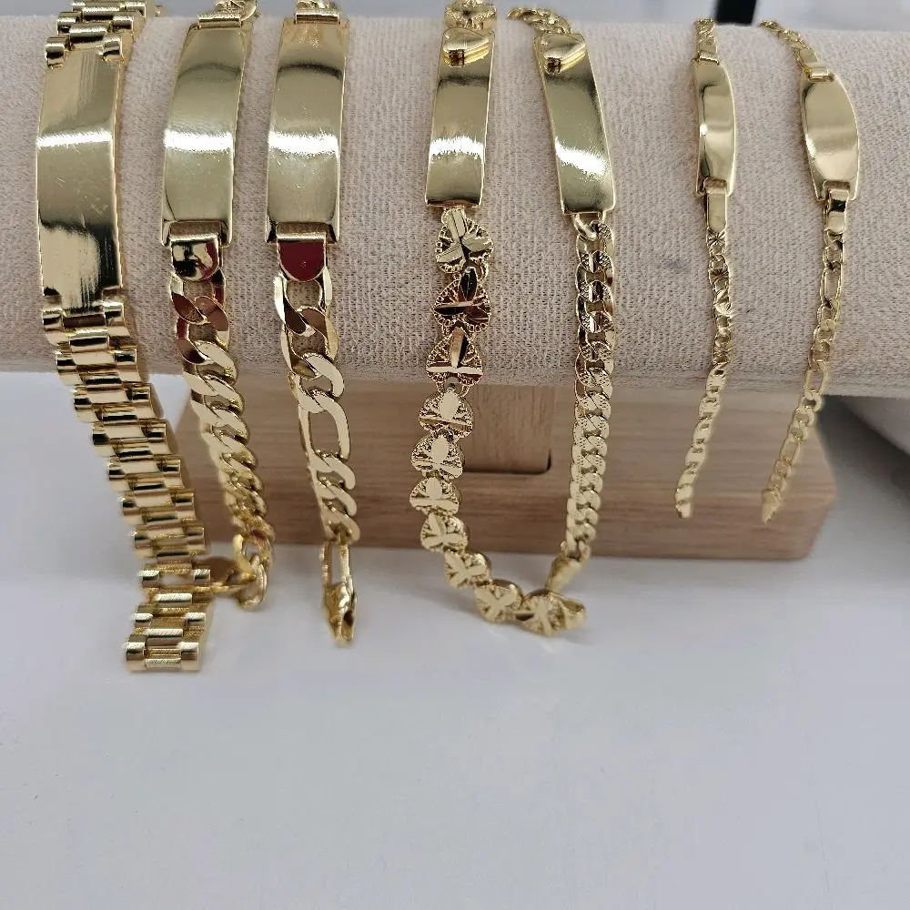 bracelets fir men, woman or kids, Goldplated  engraving available.