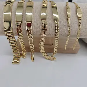 bracelets fir men, woman or kids, Goldplated  engraving available.