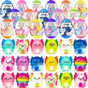 24 Pack Prefilled Easter Eggs with Slow Rising Squishy Axolotl Toys Easter Egg Fillers for Kids, Easter Basket Stuffers, Party Favors & Egg Hunt Prizes for Boys & Girls