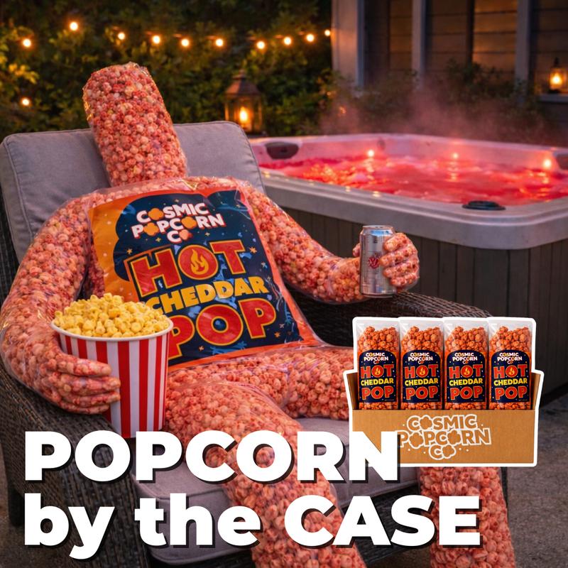 12 Bags of Hot Cheddar POP! Lightly Seasoned Gourmet Popcorn by the Case