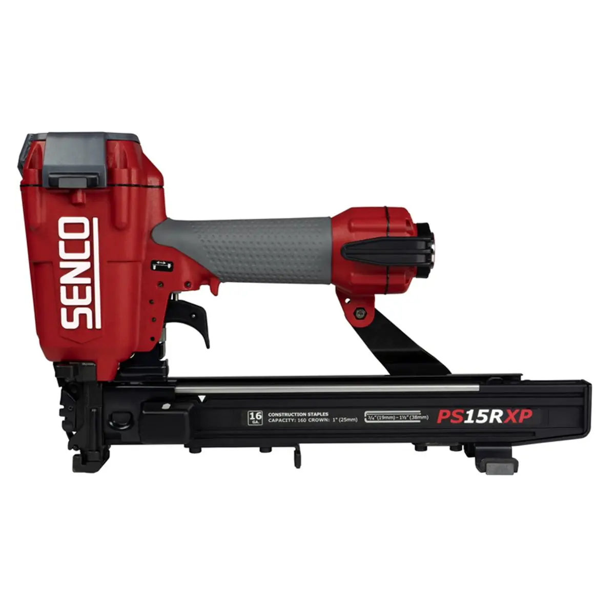 Senco PS15RXP Heavy-Duty Pneumatic Roofing Stapler Hardware Tool, 16 Gauge, for 1 in. Wide Crown Staples, Ergonomic Handle