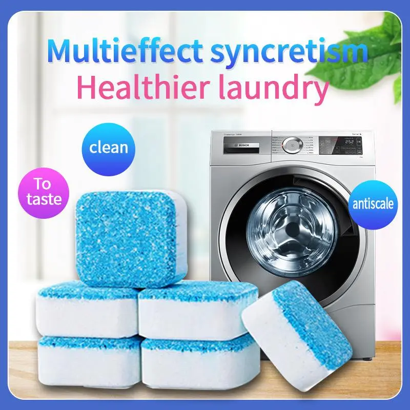 Household Washing Machine Cleaner Tablets - Powerful Cleaning for Front-Load, Top-Load, HE Compatible Washers, 12-Count Home Cleaning Supplies