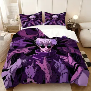 Satoru Gojo theme Three-piece set on the bed, the style does not include quilt core pillow core, Thanksgiving New Year's gifts, home travel lunch break adaptation, warm company of elders, relatives and friends, practical goods in the festival atmosphere