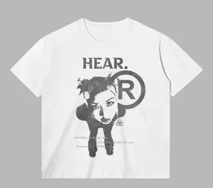 HEAR T-shirt, 180GSM, Unisex, Crew neck, Streetwear, Grunge, classic fit, fashion, faded black, white, crew neck, garment dyed Clothing Shortsleeve