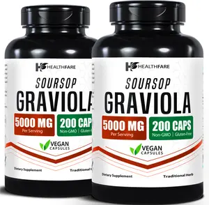HealthFare Graviola Soursop Extract 5000mg | Annona Muricata | 400 Vegan Capsules (Pack of 2) | High Potency Leaf & Fruit Blend | Non-GMO | Gluten-Free | Made in USA Fitness