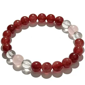 Love & Self-Love Crystal Bracelet – Strawberry Quartz, Rose Quartz & Clear Quartz
