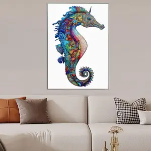 MYS Aurora Wooden Jigsaw Puzzles, Unicorn Seahorse Wood Puzzle , Unique Shaped Wooden Puzzles for Adults and Kids