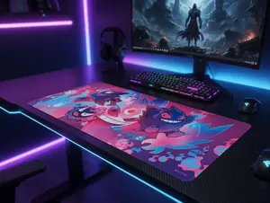 PKM Geenggar Typed Evolution Mouse Pad Legendary Art Anime Desk Mat Mousepad