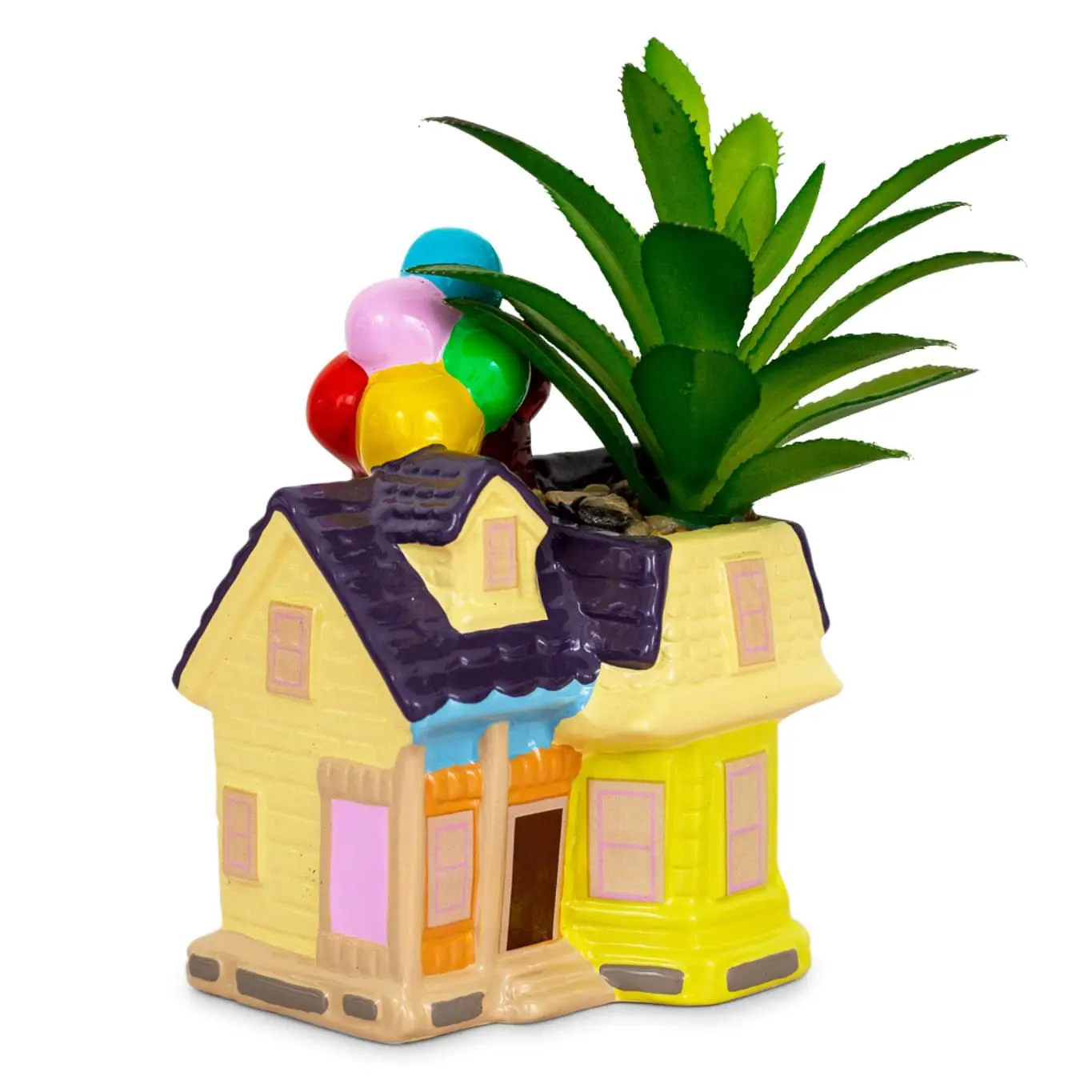 Disney and Pixar Up House 5-Inch Ceramic Mini Planter with Artificial Succulent, Home Decor Items, Cute Planters