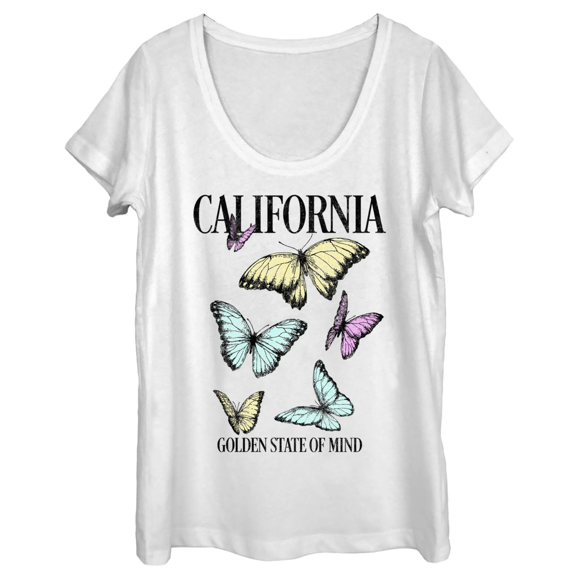 Women's Lost Gods California Butterflies Scoop Neck