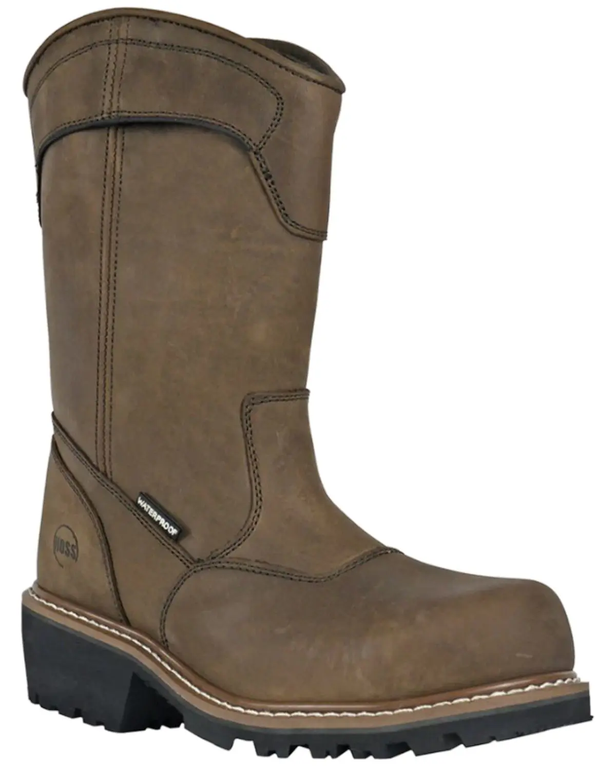 Hoss Men's Men'S Buford Logger Pull-On Waterproof Work Boot Composite Toe - 90211