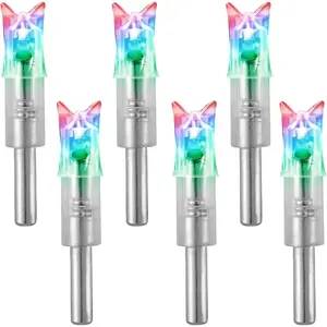 6PCS LED Lighted Arrow Nocks With .300/7.62mm Inside Diameter For Crossbow Archery Hunting
