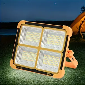 Portable LED Solar Rechargeable Work Light with Magnetic Stand, Ip66 Waterproof, 4 Modes, USB Charging, Ideal for Mechanics, Camping, Fishing