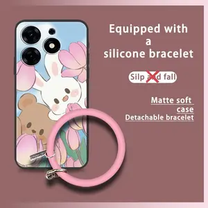 Creative heat dissipation Phone Case For Tecno Spark 10 Pro/Ki7 Funny Waterproof Back Cover Dirt-resistant Youth Personality Anti-knock Solid Color Ring Bracelet Soft Case Cute