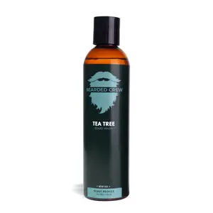 Tea Tree Beard Wash - Gentle Cleanser with Tea Tree Sage Argan & Coconut Scent - Water-Based Formula for Daily Use - 8 oz - Bearded Crew