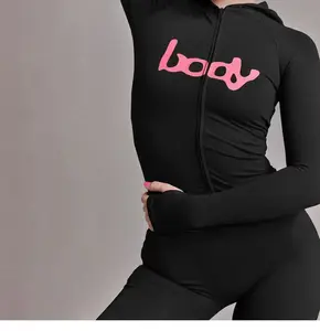 Freelancer Outdoors Women's Fitted Zipper Crop Top & Long Pants Set Casual Long Sleeve Two-Piece Outfit for Spring Fall Daily Wear High Quality