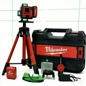 Milwaukee Magnetic Box Level & Multi-Mode Caulking Tool Set - Durable Aluminum Frame, High-Contrast Vials, Protective Rubber Ends, Battery-Powered for Carpentry, Plumbing Projects power kit