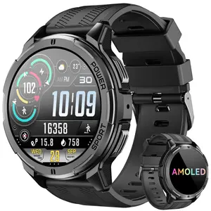 OUKITEL Smart Watch with Waterproof, AMOLED Display, 7-Days Battery, Fitness Tracker for Men Women, 24H Health Monitor,100+ Sports Modes, Compatible with iOS & Android (FCC Certified)