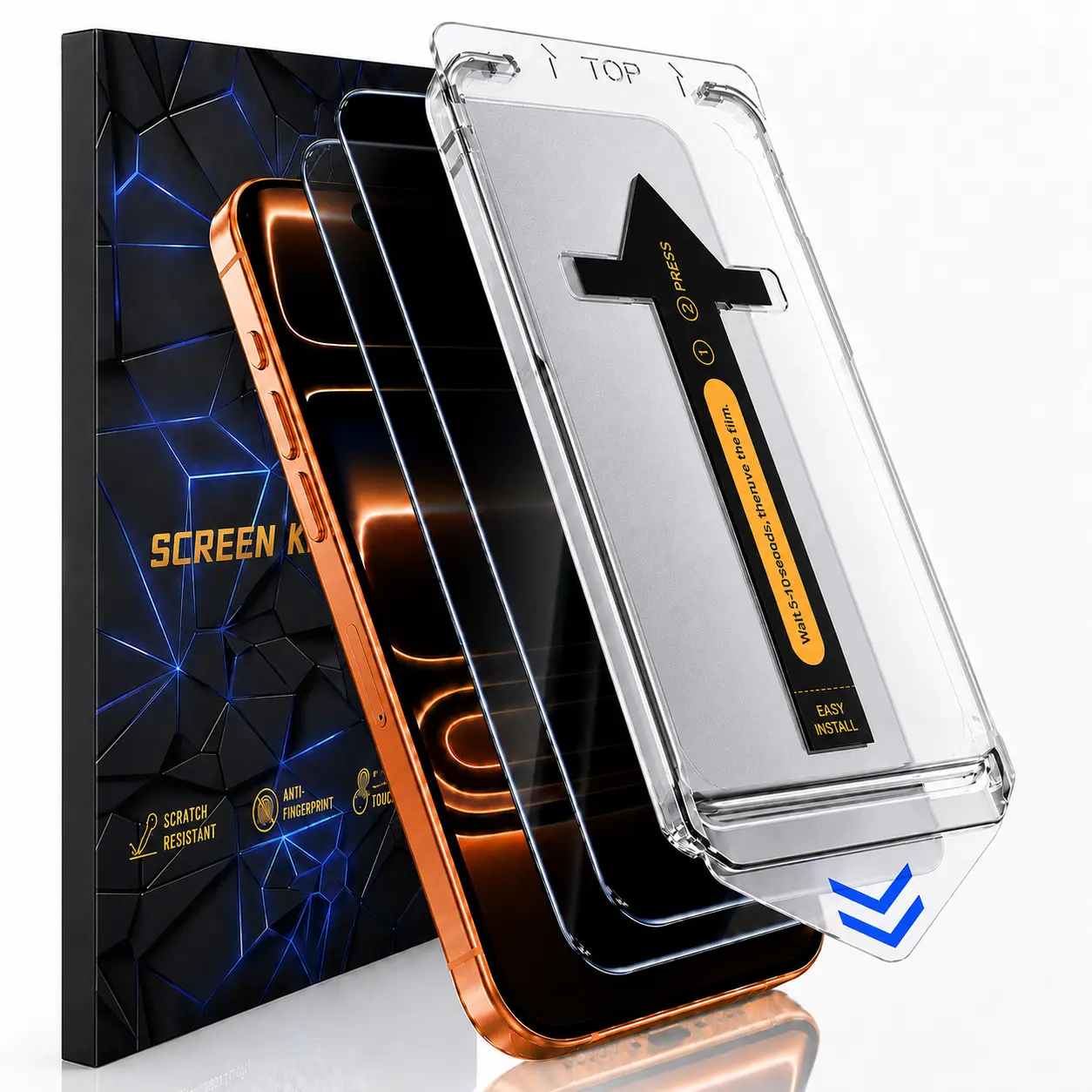 2 Pack 360 Side Privacy Automatic Tempered Glass Screen Protector for iPhone 17/16/15/14/13/12/11 - 360° Anti-Spy, HD Clarity, Shatterproof, Shockproof Mobile Phone Accessory