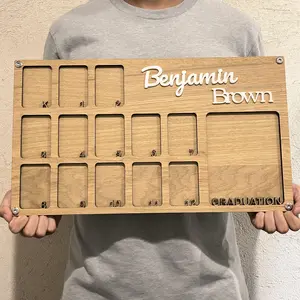Pre K to Graduation School Picture Frame, Custom Name School Years Photoboard, Personalized Handcrafted Wooden Family Wall frame, Senior Picture Gift