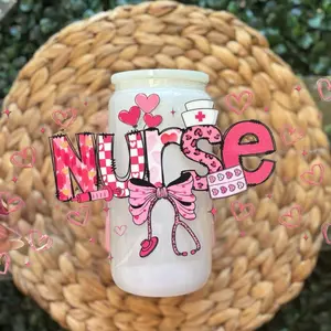 Nurse Mug with Pink Hearts and Stethoscope Design Perfect Gift for Healthcare Professionals