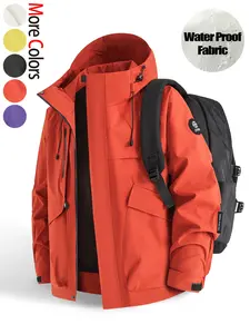 Unisex fashionable casual waterproof, durable, crease-resistant, warm and breathable hooded hiking loose fit jacket. Versatile multi-pocket couple's top, available in multiple colours. Ideal for daily commuting, wilderness adventures, and hiking attire.