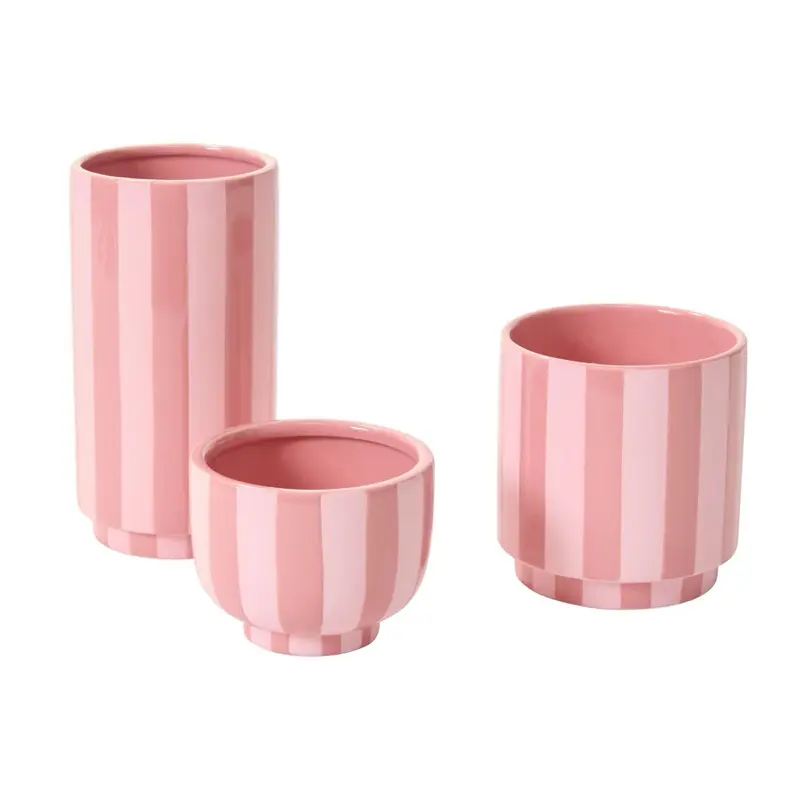 Pink striped vase