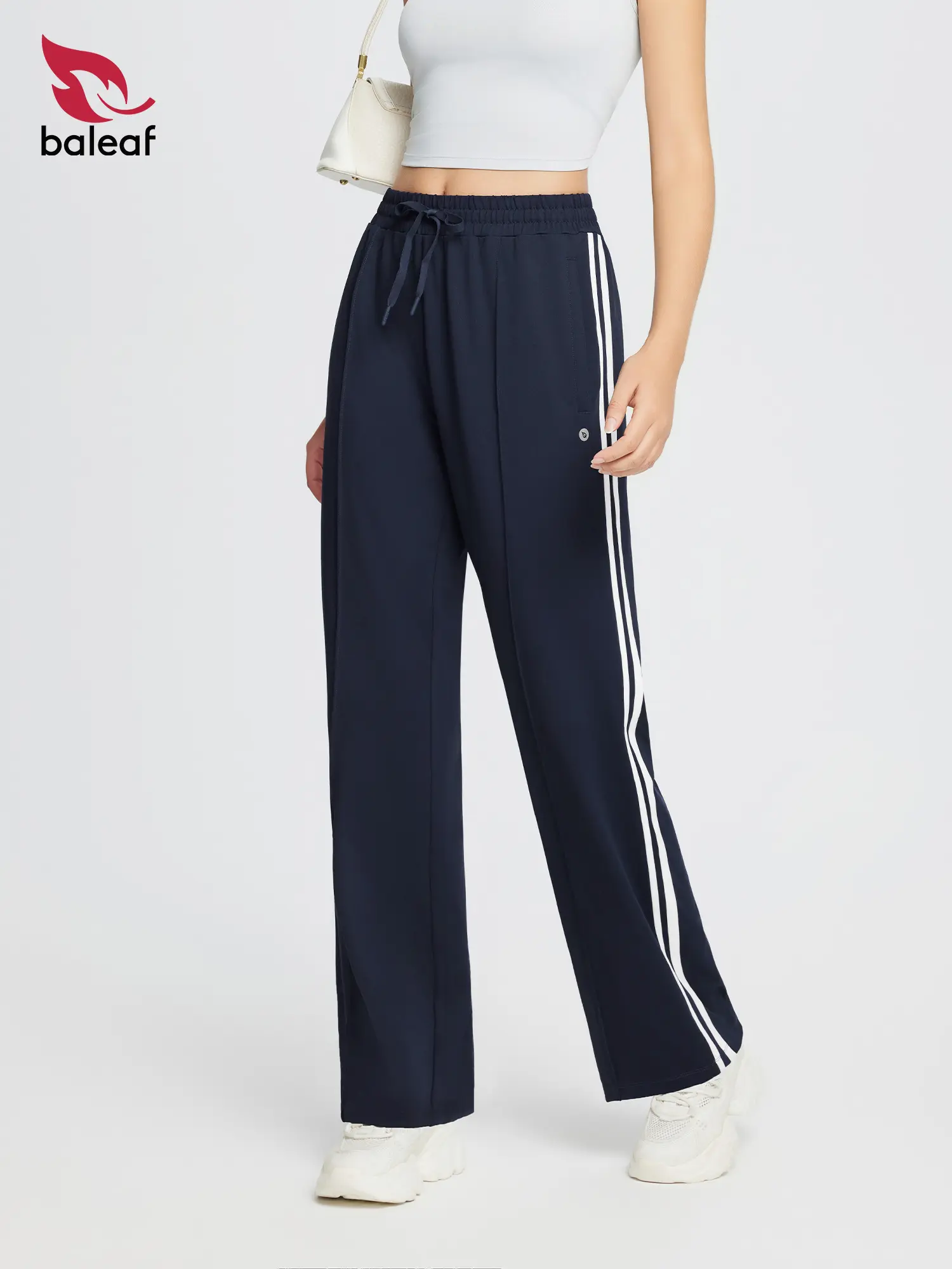 BALEAF Women's 27"/29" Track Pants Straight Leg Athletic Pants with Zipper Pockets Quick Dry Drawstring Workout Running Sweatpants Casual Lounge Gym Running Bottoms Active Activewear