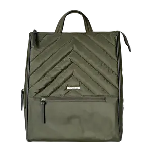 MinkeeBlue Amber Puffer Backpack with Lunch and Shoe Bag - Lightweight Water-Resistant Nylon, Convertible Design, Padded Laptop Sleeve, Travel-Friendly, Minimalist Style