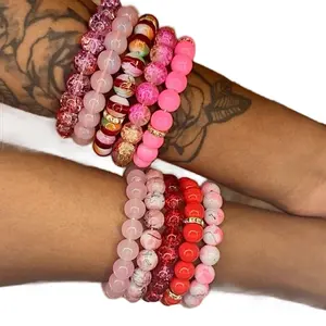 10pc Mixed Glass Bracelet Sets